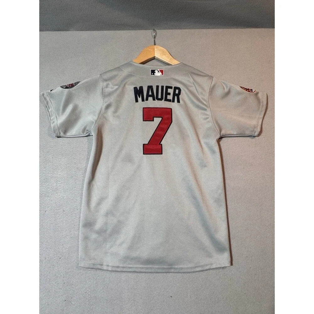 Joe Mauer Minnesota Twins Authentic Majestic Grey Jersey 50 Seasons Youth XL